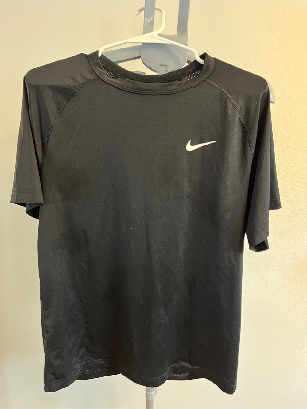 Nike Black Short Sleeve Performance Tee with White Swoosh